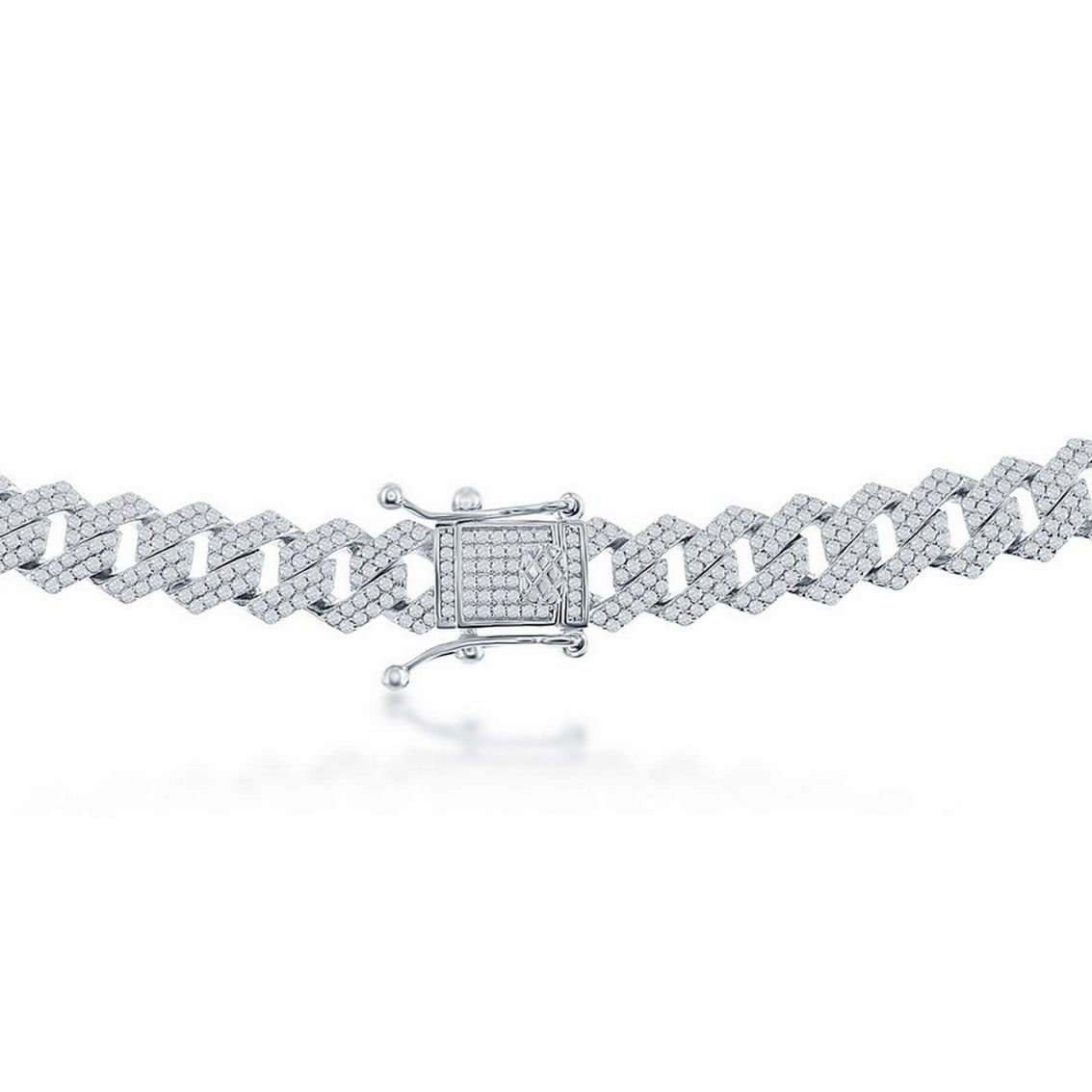 Links of Italy Sterling Silver 9mm Micro Pave Monaco Chain - Image 2 of 4