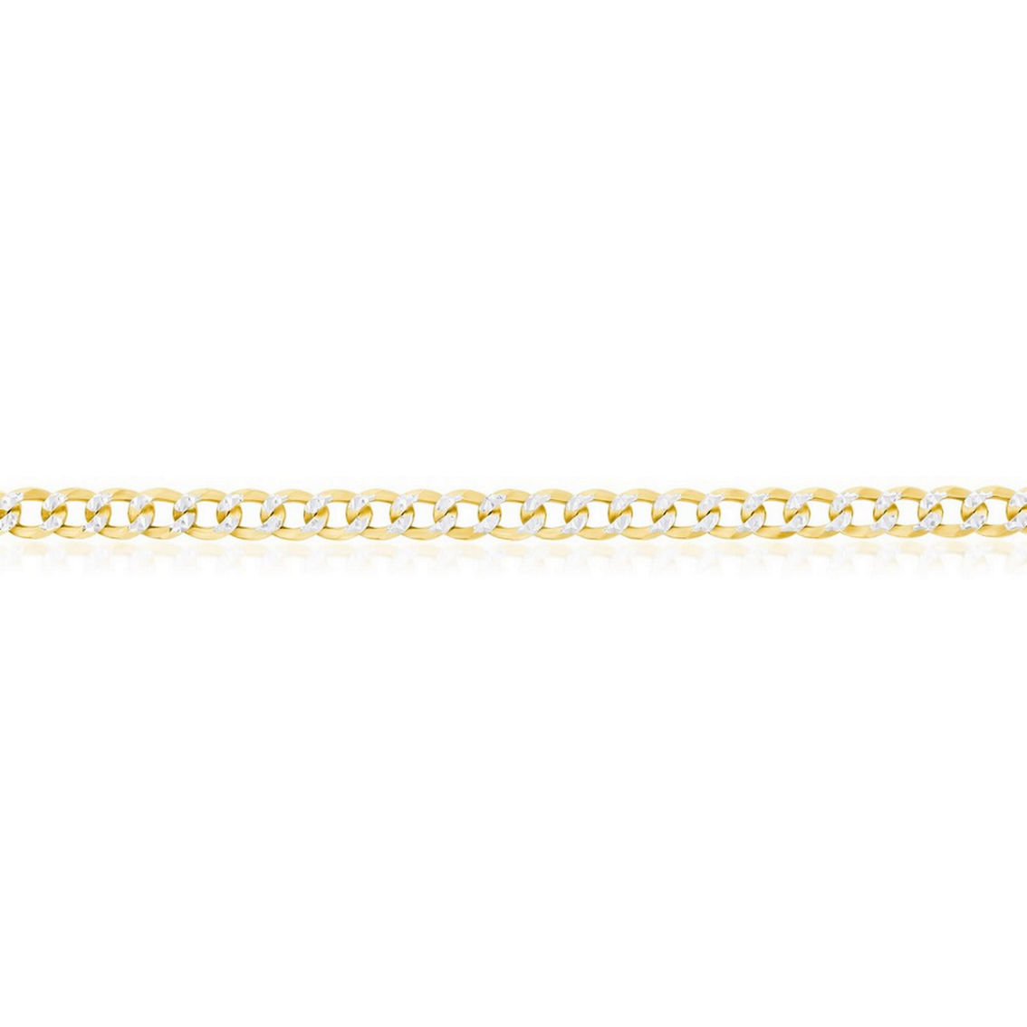 Links of Italy Sterling Silver 4mm Pave Cuban Anklet - Gold Plated - Image 2 of 3