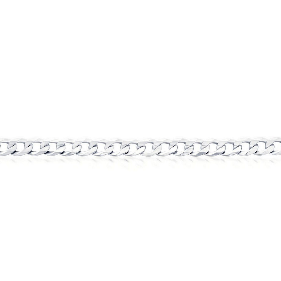 Links of Italy Sterling Silver 3.5mm Cuban Anklet - Rhodium Plated - Image 2 of 3