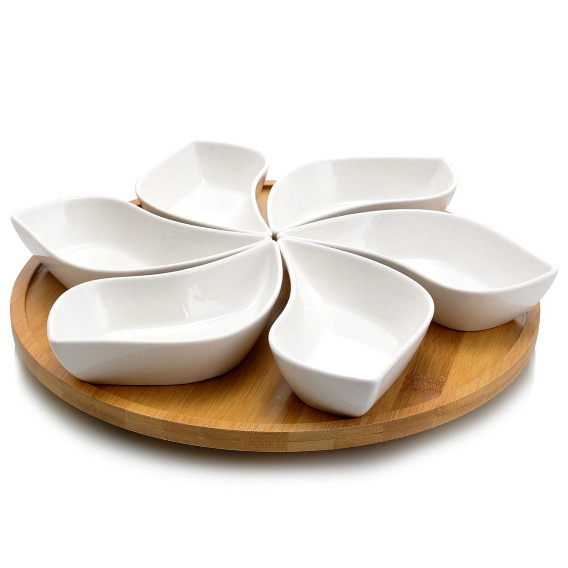 Elama Signature Modern 13.5 Inch 7pc Lazy Susan Appetizer and Condiment Server S - Image 5 of 5