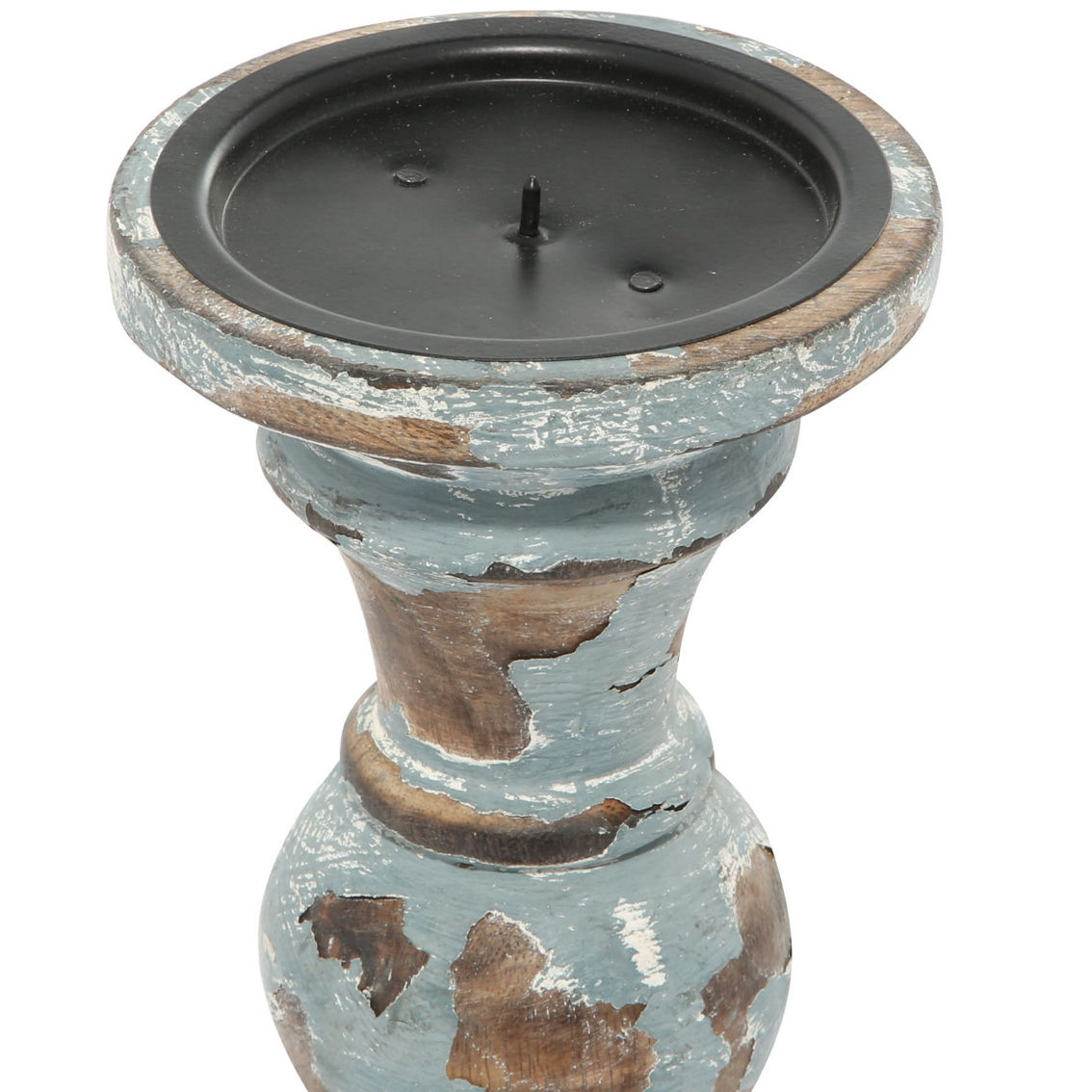 Morgan Hill Home Traditional Light Blue Wood Candle Holder Set - Image 3 of 5