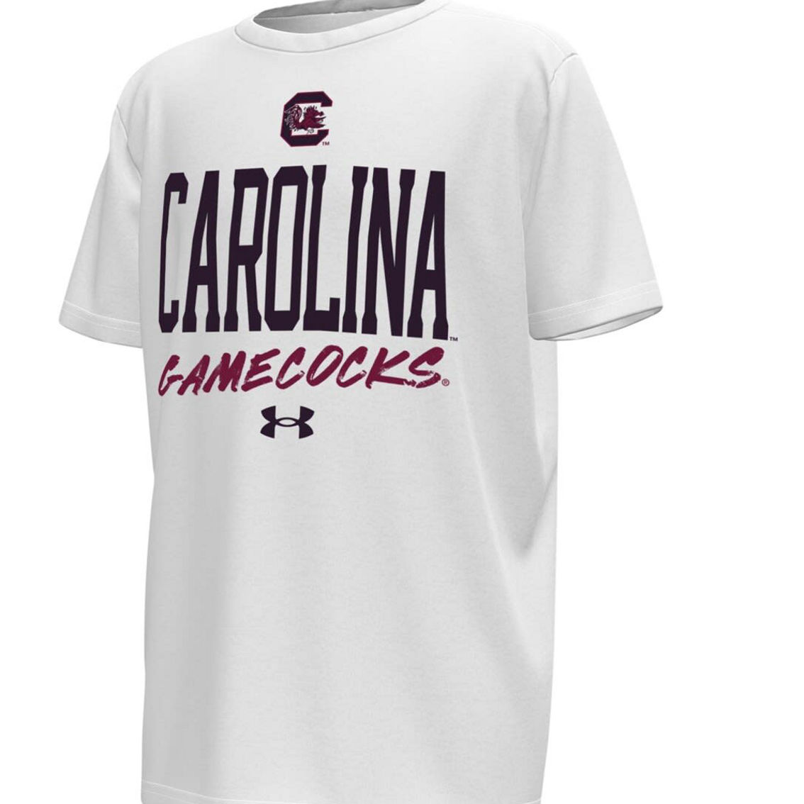 Under Armour Youth White/Garnet South Carolina Gamecocks Gameday T-Shirt - Image 3 of 4