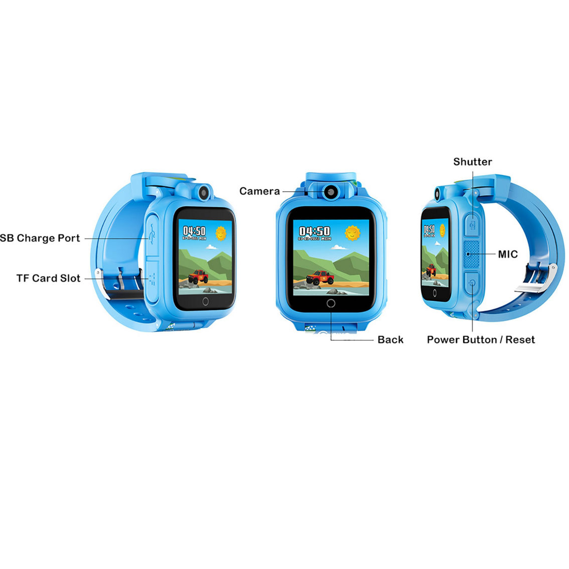 Contixo KW1 Smart Watch for Kids with Educational Games, Blue - Image 2 of 4