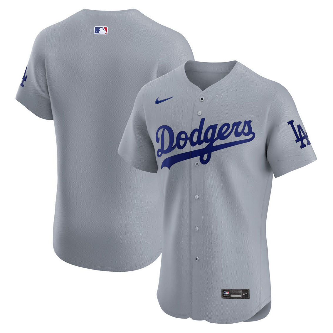 Nike Men's Gray Los Angeles Dodgers Alternate Vapor Premier Elite Patch Jersey - Image 2 of 4