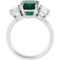 Sofia B. 10K White Gold Created Emerald and Created White Sapphire Three-Stone Ring - Image 2 of 4