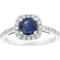 14K White Gold Diamond and 6mm Sapphire Engagement Ring - Image 1 of 3
