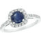 14K White Gold Diamond and 6mm Sapphire Engagement Ring - Image 2 of 3
