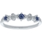 10K White Gold 1/4 CTW Enhanced Blue Sapphire and Diamond Anniversary Ring - Image 1 of 3