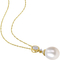 Michiko 14K Yellow Gold 1/7 CTW Diamond and Cultured Pearl Drop Necklace - Image 2 of 3