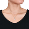 Michiko 14K Yellow Gold 1/7 CTW Diamond and Cultured Pearl Drop Necklace - Image 3 of 3