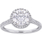 Bella Terra 14K White Gold 2 ct. Moissanite and 1/4 CTW Diamond Engagement Ring - Image 1 of 4