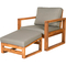 Walker Edison Modern Patio Chair and Ottoman - Image 1 of 5