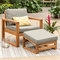 Walker Edison Modern Patio Chair and Ottoman - Image 5 of 5