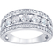 10K White Gold 1 CTW Diamond Anniversary Ring Size 7 - Image 1 of 2