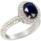14K White Gold Blue Sapphire and 1 CTW Diamond Bridal Ring Size 7 - Image 1 of 2