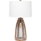 Lalia Home Wooded Arch Farmhouse 29.5 in. Table Lamp with White Fabric Shade - Image 1 of 9