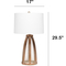 Lalia Home Wooded Arch Farmhouse 29.5 in. Table Lamp with White Fabric Shade - Image 9 of 9
