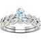 Color Bouquets by Lily 10K White Gold 1/6 CTW Diamond and Aquamarine Bridal Set - Image 1 of 4
