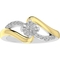 10K Yellow Gold Over Sterling Silver 1/8 CTW Diamond Bypass Promise Ring Size 7 - Image 1 of 3