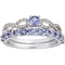 Sofia B. Sterling Silver Tanzanite 1/10 CTW Diamond Bridal Set - Image 1 of 3