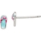 Sterling Silver Post Teal and Pink Enameled Flip Flop Earrings - Image 1 of 2