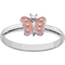 Girls Rhodium Over Sterling Silver Enameled Butterfly Ring Size 3 - Image 1 of 3