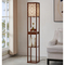 Artiva USA Etagere 63 in. Dark Walnut Shelf Floor lamp with Shade and Drawer - Image 1 of 4