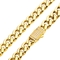 Inox18K Goldtone Miami Cuban Chain Necklace with Cubic Zirconia - Image 3 of 4