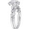 10K White Gold Created White Sapphire and Diamond Halo Floral Bridal Ring Set - Image 2 of 6