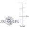 10K White Gold Created White Sapphire and Diamond Halo Floral Bridal Ring Set - Image 4 of 6