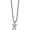 Chisel Stainless Steel Brushed and Polished Cross Leather Cord Pendant - Image 2 of 5