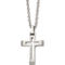 Chisel Stainless Steel Brushed and Polished Cut Out Cross Pendant - Image 2 of 4