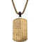 Inox 18K Gold Over Stainless Steel Rugged American Flag Pendant Necklace - Image 1 of 2