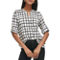 Calvin Klein Printed Crew Neck Roll Sleeve Blouse - Image 1 of 4