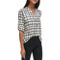 Calvin Klein Printed Crew Neck Roll Sleeve Blouse - Image 3 of 4