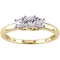 Sofia B. 10K Yellow Gold Lab Created White Sapphire 3 Stone Engagement Ring - Image 1 of 4