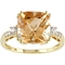 Sofia B. 10K Yellow Gold Citrine and Lab Created White Sapphire Diamond Accent Ring - Image 1 of 3