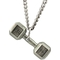 Shields of Strength Men's Antique Finish Dumbbell Necklace Philippians 4:13 - Image 1 of 2