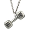 Shields of Strength Men's Antique Finish Dumbbell Necklace Philippians 4:13 - Image 2 of 2