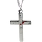 Shields of Strength Men's Stainless Flag Cross Thin Red Line Necklace Isaiah 6:9 - Image 1 of 2