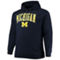 Champion Men's Navy Michigan Wolverines Big & Tall Arch Over Logo Powerblend Pullover Hoodie - Image 3 of 4