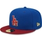 New Era Men's Royal/Red Los Angeles Dodgers Logo Primary Jewel Gold Undervisor 59FIFTY Fitted Hat - Image 4 of 4