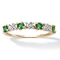 .32 TCW Genuine Round Emerald and Diamond accent Band in 10k Gold - Image 1 of 5
