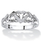 Diamond Accent Interlocking Hearts Promise Ring in Platinum-plated Sterling Silver - Image 1 of 5