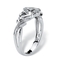 Diamond Accent Interlocking Hearts Promise Ring in Platinum-plated Sterling Silver - Image 2 of 5