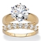 PalmBeach 4.20 Cttw. Cubic Zirconia Solid 10k Yellow Gold Wedding Ring Set - Image 1 of 5