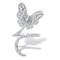 PalmBeach Platinum-Plated Pear-Cut Cubic Zirconia Butterfly Wraparound Ring - Image 1 of 5