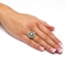 PalmBeach 2.26 TCW CZ and Emerald Halo Ring in Platinum-plated Sterling Silver - Image 3 of 5