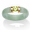 .50 TCW Round Green Peridot and Genuine Jade 10k Yellow Gold Cabochon Ring - Image 1 of 5
