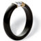 PalmBeach .56 Cttw. 10k Solid Gold Genuine Black Jade and Round White Topaz Ring - Image 2 of 5